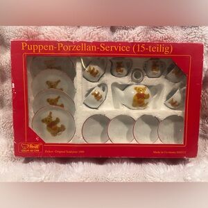 vintage Steiff Puppen-Porzellan-Service (15-piece doll porcelain tea service)